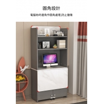 (陳列品 全白 50cm $699) 時尚系列 連書架 摺疊 書枱 電腦枱50cm/80cm(IS8456)