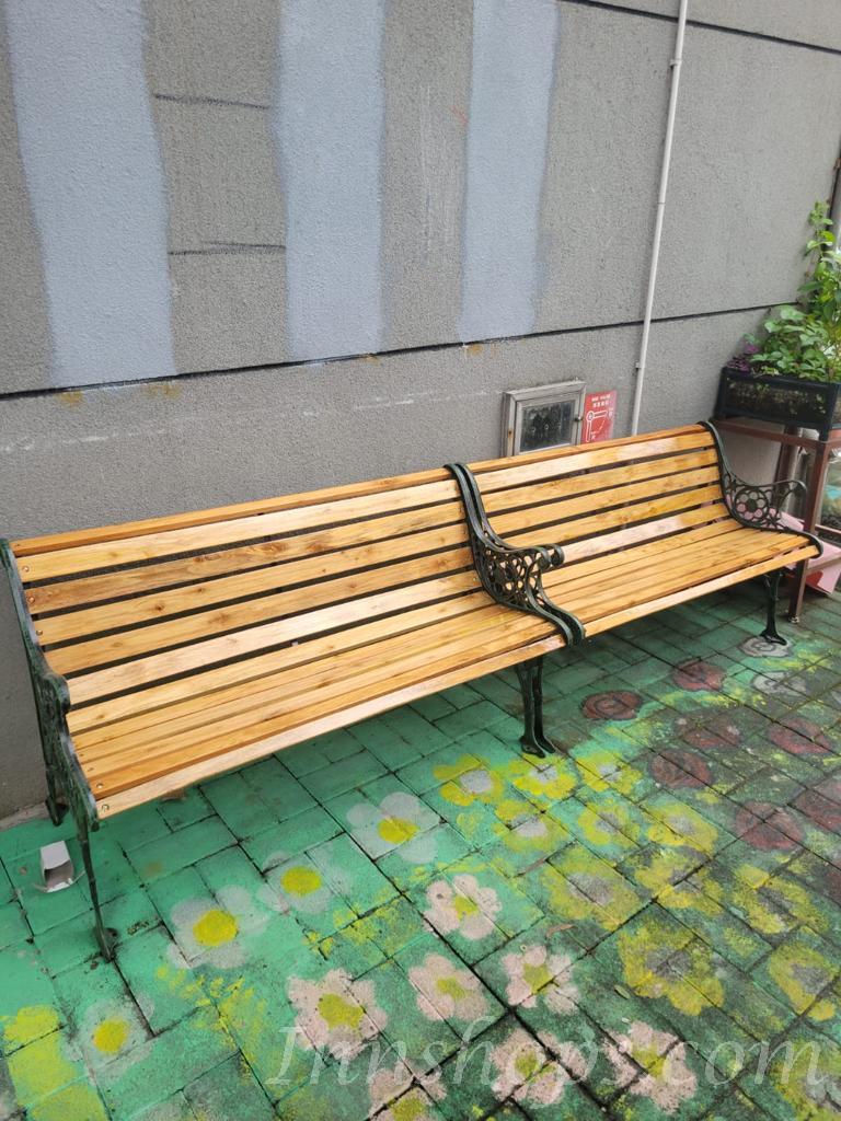 商業客戶訂購產品系列 戶外傢具防腐實木長椅 鐵藝公園長椅 (IS7603)