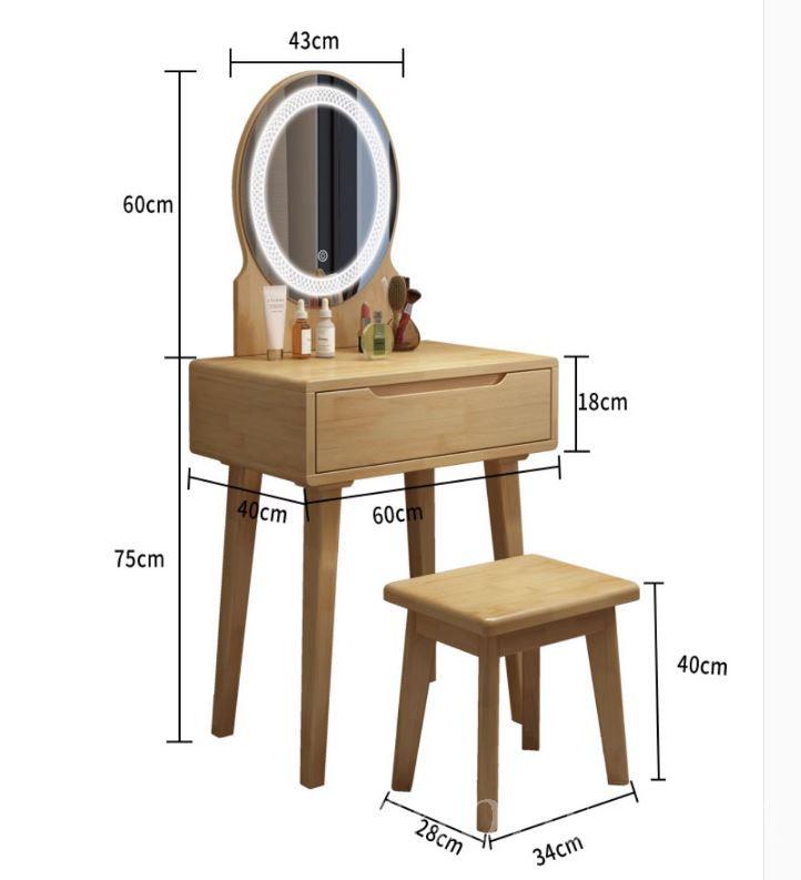 日式實木橡木梳妝台 化妝桌60/80cm (IS8485)