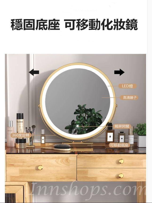 日式實木橡木 玻璃台面梳妝台 化妝桌*80/100cm (IS9002)