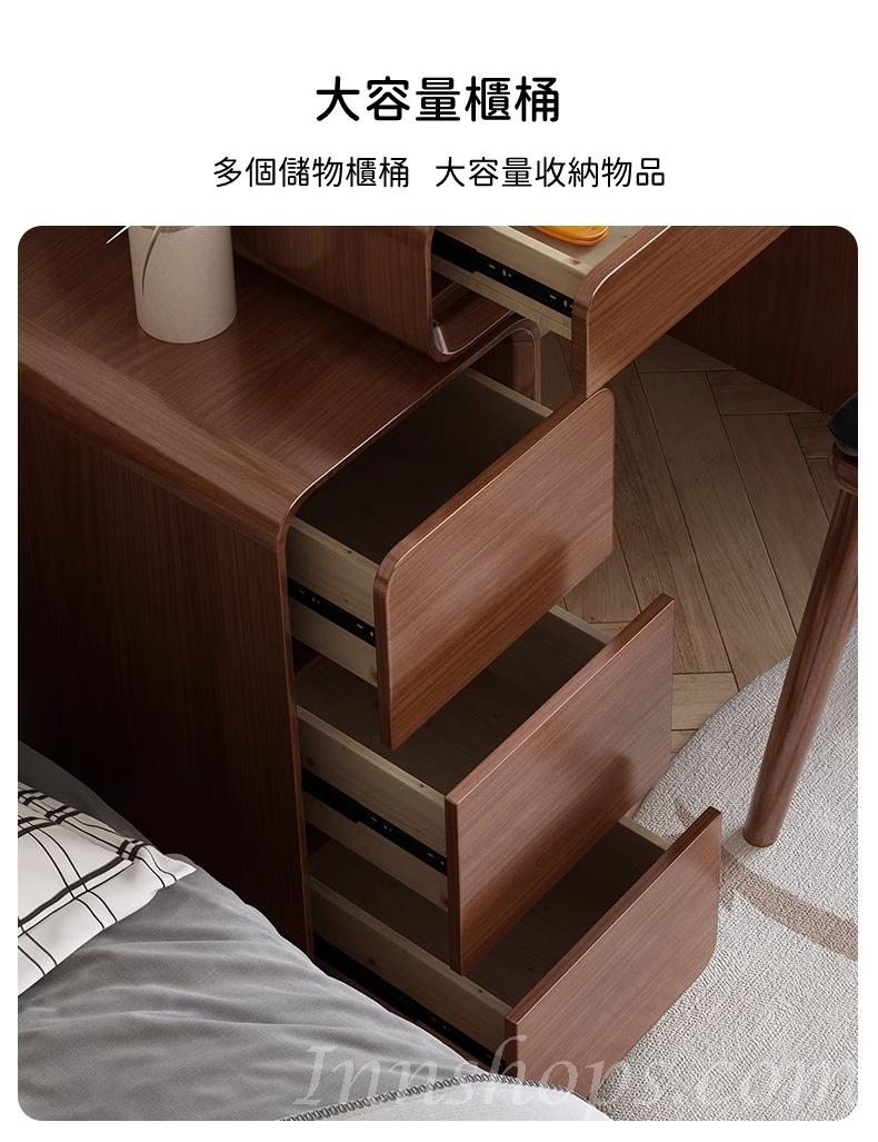 日式實木橡木 收納 梳妝枱 連梳妝櫈60/80/100 x 40 x 70cm (IS9010)