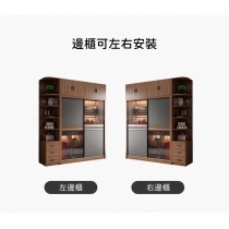 北歐摩登系列 玻璃趟門衣櫃 （不包含燈）120/140/160/180/200 cm (IS6621)