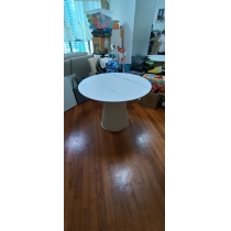 北歐輕奢岩板餐桌椅組合西餐廳家用小戶型圓形飯枱*80/90/100/120cm（IS7926）