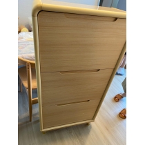 《HOLD》(陳列品一個$999，W60*D25*H120.6CM) 時尚系列 超薄窄款全實木翻斗鞋櫃 進門省空間 原木色薄身鞋櫃 60/80/100/120cm (IS8139)