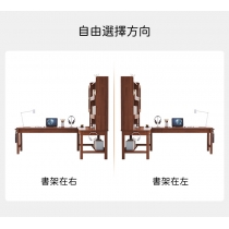 日式實木橡木 轉角 L型 電腦枱 書枱(連書架) 140/160/180*114*155cm (IS9008)