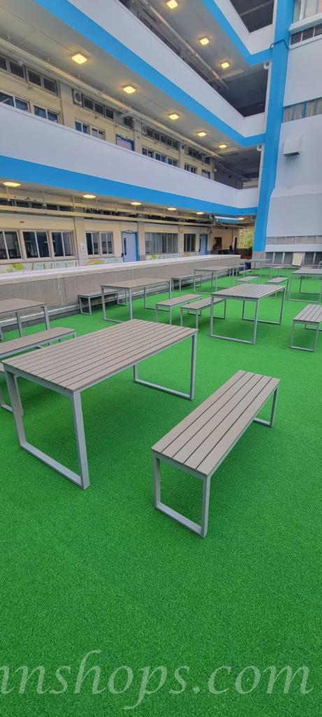 學校傢俬商業客戶訂購產品系列 戶外傢具塑木餐桌椅*150cm (IS6733)