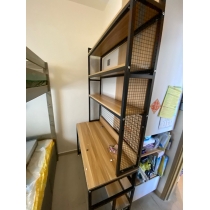 時尚系列 學校傢私兩層架 款電腦枱/書桌/網架書枱 (IS8796)