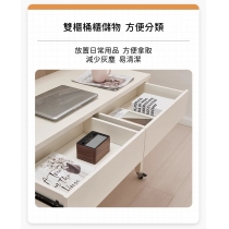 田園純白 象牙白 可移動 收納儲物 電腦枱 書枱 (不包椅子) 120cm (IS9015)
