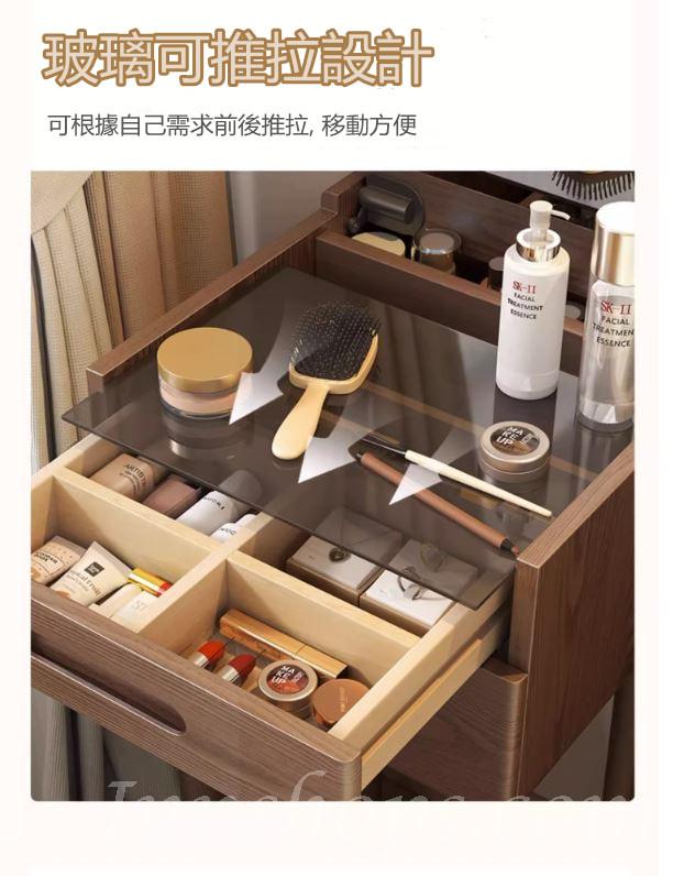 日式實木橡木 迷你小型梳妝台 送妝凳*40cm/50cm (IS7421)