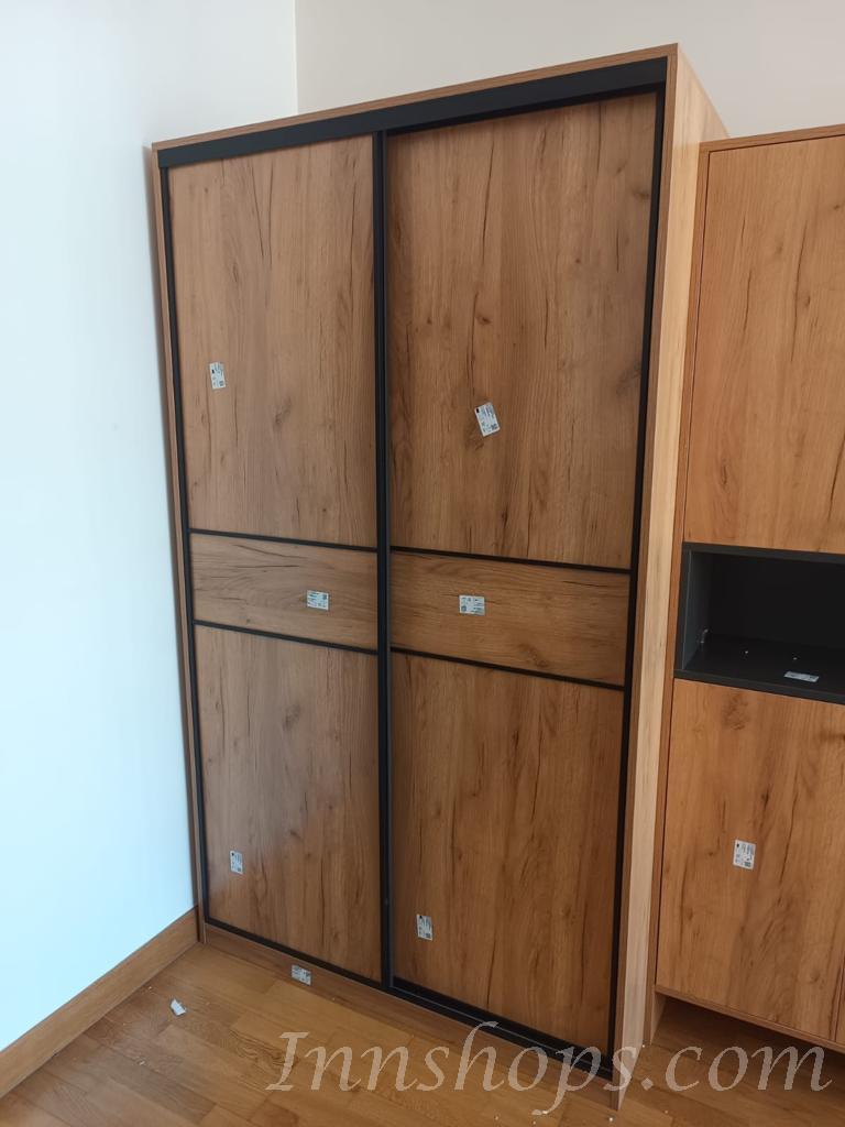 北歐摩登系列 趟門衣櫃 家用組裝大容量實木衣櫃 120cm/130cm/140cm/150cm/160cm/170cm/180cm/190cm/200cm/210cm/220cm/230cm/240cm (IS8115)
