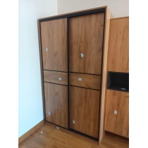 北歐摩登系列 趟門衣櫃 家用組裝大容量實木衣櫃 120cm/130cm/140cm/150cm/160cm/170cm/180cm/190cm/200cm/210cm/220cm/230cm/240cm (IS8115)