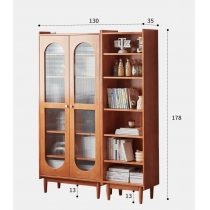 日式實木橡木系列 無門 雙門 書櫃組合 50cm/80cm/130cm*35cm*178cm (IS9027)