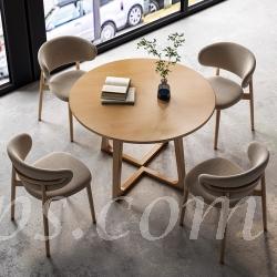  日式實木橡木系列 圓型 餐枱餐椅 組合 直徑60cm/70cm/80cm/90cm/100cm/120cm x 75cm (IS9045)