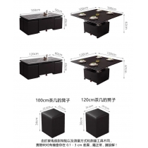 北歐升降茶几餐枱兩用 折疊飯枱伸縮多功能茶几創意儲物櫃 100/120cm (IS7567_1)