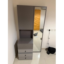 北歐梳妝台儲物全身鏡小戶型收納化妝桌送妝凳(IS7794)