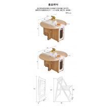 日式スタイル系列 摺疊 圓型 餐枱 餐椅 120cm / 140cm x 110cm x 75cm (IS9057)