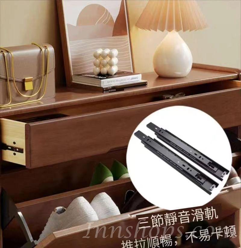 日式實木橡木 薄身鞋櫃 窄款全實木翻斗鞋櫃 60/80/100cm (IS7675)