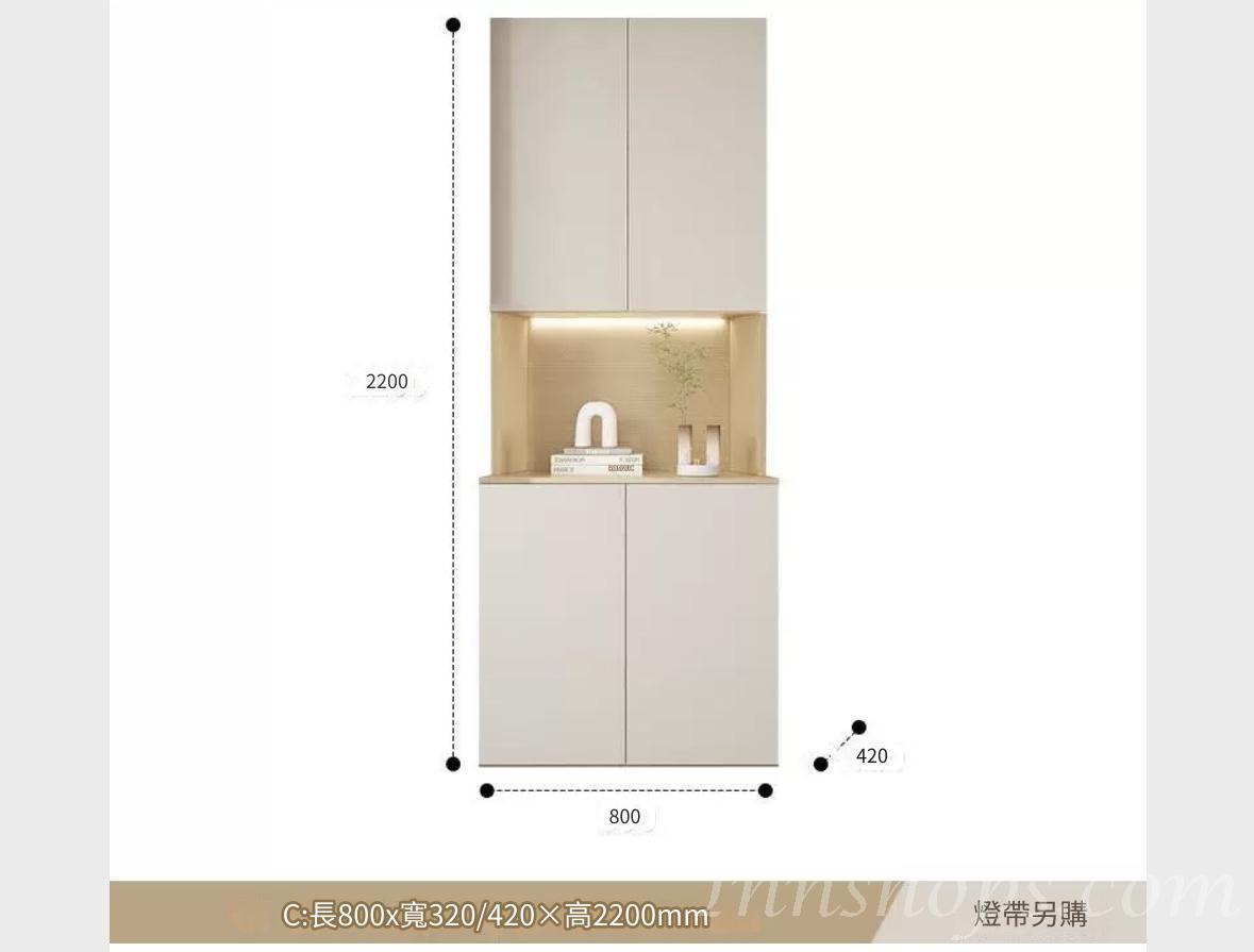 田園純白 象牙白系列多用途儲物/餐邊中空櫃 多個款式 (IS8803)