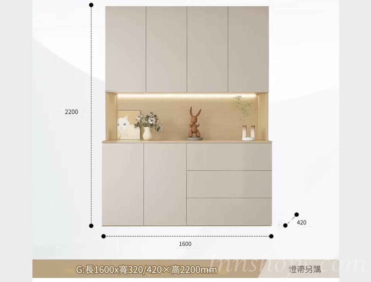田園純白 象牙白系列多用途儲物/餐邊中空櫃 多個款式 (IS8803)