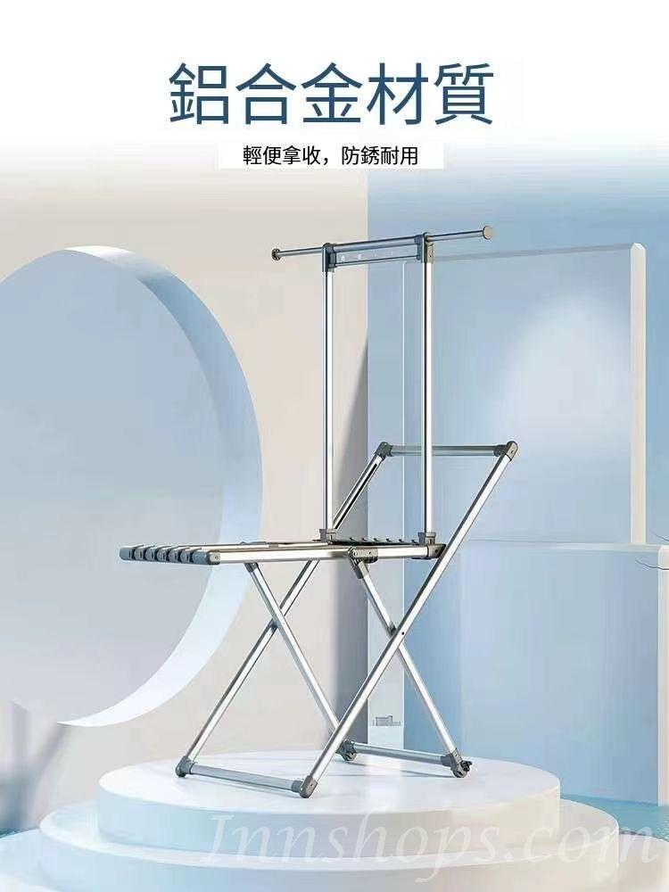 可折疊 帶立杆 晾曬 曬衫 曬被 晾衣架 135cm/116cm*64cm*3cm/184cm (IS9068)