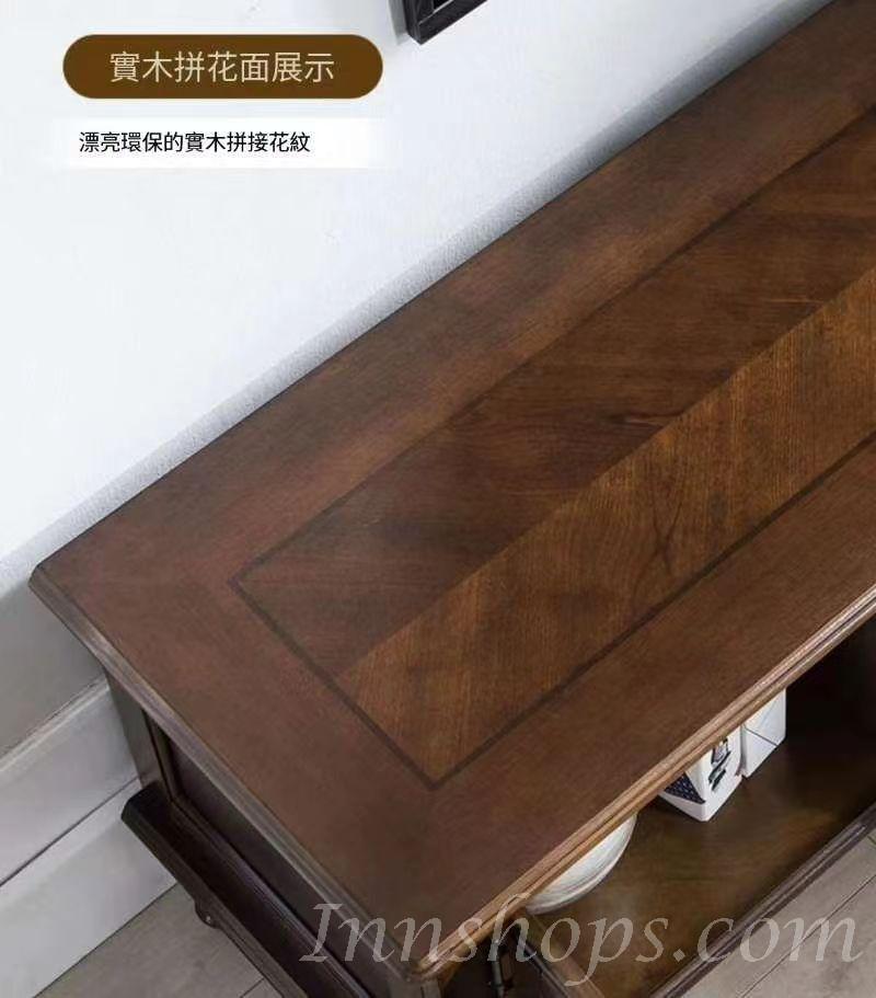 美式實木電視櫃 胡桃色客廳簡約茶几電視櫃酒櫃組合*150cm/180cm/200cm (IS9082)