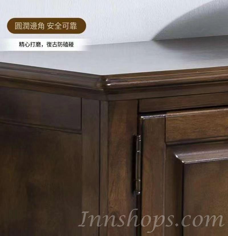 美式實木電視櫃 胡桃色客廳簡約茶几電視櫃酒櫃組合*150cm/180cm/200cm (IS9082)