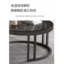 北歐 岩板 鋼化玻璃 儲物 圓型 大小茶几 組合 直徑70cm/80cm*45cm + 直徑60cm*45cm (IS7620)