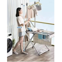 可折疊 帶立杆 晾曬 曬衫 曬被 晾衣架 135cm/116cm*64cm*3cm/184cm (IS9068)
