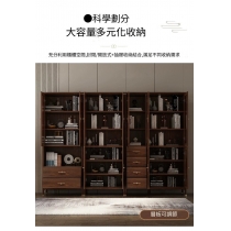 新中式玻璃門書櫃 書房儲物櫃 80cm/120cm (IS7429)