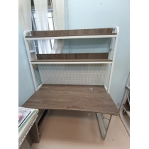 時尚 學校傢私洞洞板 書架 書枱 電腦枱(白色架) 80/100/120/140/160cm (IS8895)