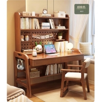日式實木橡木 洞洞板可升降書桌 書枱 電腦枱*80cm/100cm/120cm/140cm (IS9130)