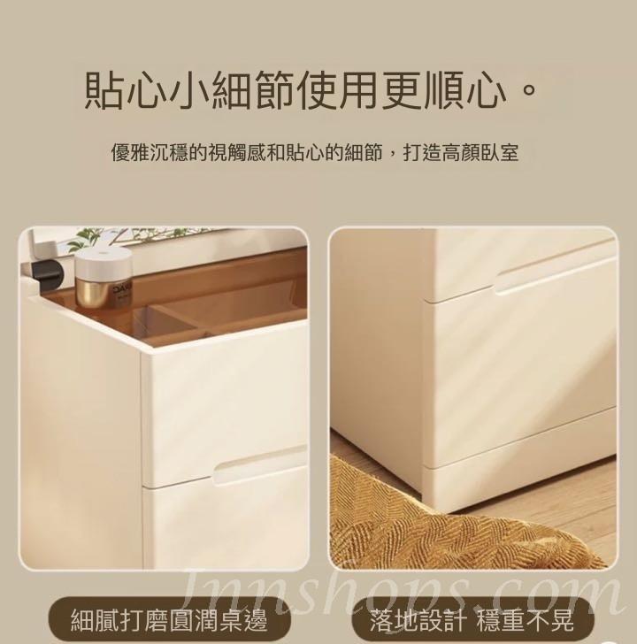 日式實木橡木 奶油風迷你翻蓋床頭櫃 梳妝枱*48cm/60cm/80cm (IS9148)