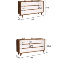 北歐 實木框 儲物櫃收納櫃 餐邊櫃（IS7792）*100/120/140/160cm(IS7792）