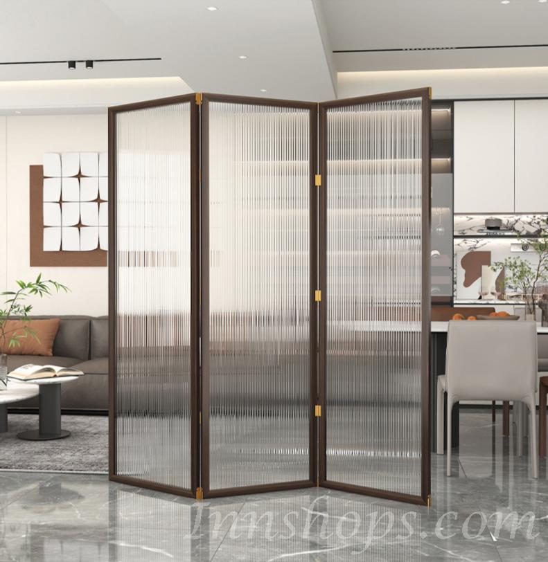 日式實木 仿長虹玻璃 屏風 玄關茶室 客廳屏風 80cm/100cm/120cm/150cm/180cm/160cm/200cm/240cm*2.5cm*180cm/190cm (IS9197