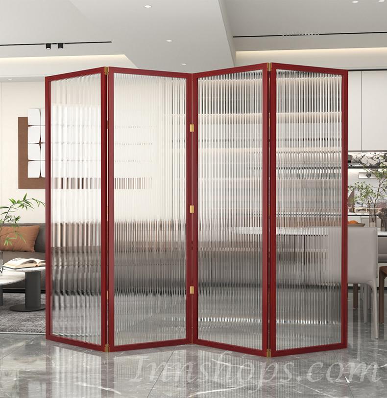 日式實木 仿長虹玻璃 屏風 玄關茶室 客廳屏風 80cm/100cm/120cm/150cm/180cm/160cm/200cm/240cm*2.5cm*180cm/190cm (IS9197