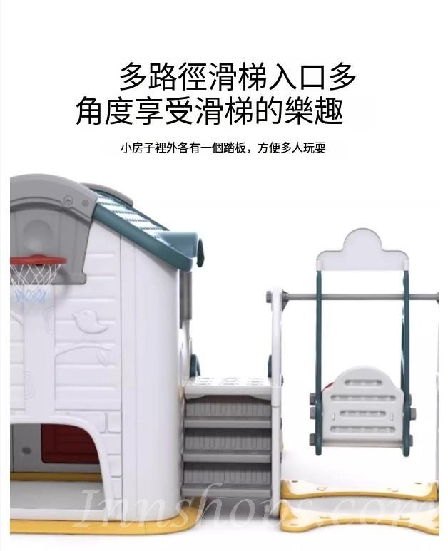 兒童皇國學校傢私 遊戲屋 滑滑梯秋千組合 家用室內 小朋友小型玩具房(IS9234)