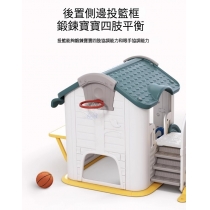 兒童皇國學校傢私 遊戲屋 滑滑梯秋千組合 家用室內 小朋友小型玩具房(IS9234)
