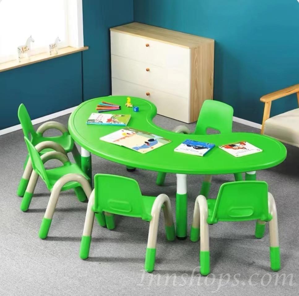 學校傢私兒童皇國  兒童 幼兒園桌椅  多功能升降月亮桌學習桌(IS9283)