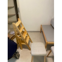 芬蘭實木松木系列 折疊兩用實木梯+椅子 38cm (IS8242))