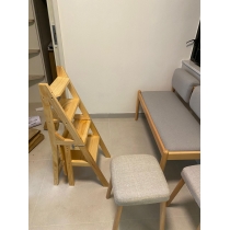 芬蘭實木松木系列 折疊兩用實木梯+椅子 38cm (IS8242))