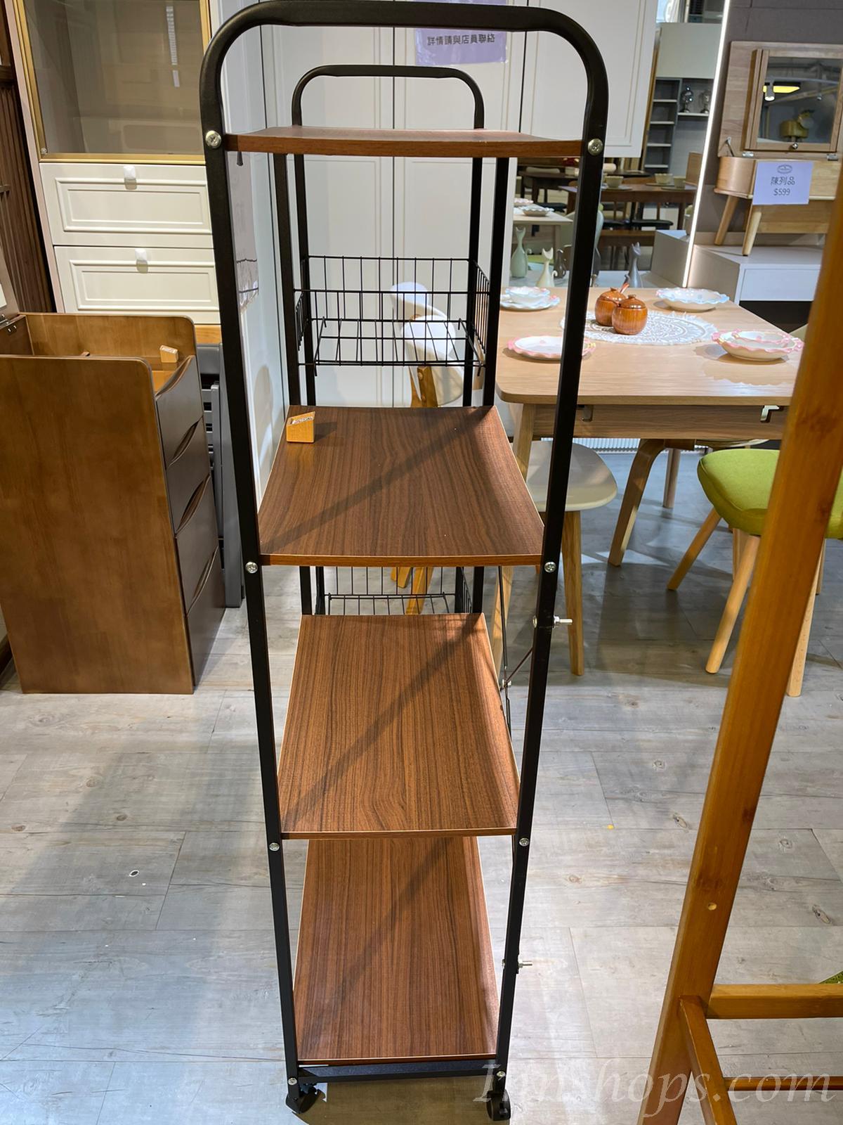 時尚 廚房多功能置物架 蔬菜鍋具微波爐收納架*80/90cm (IS8397)