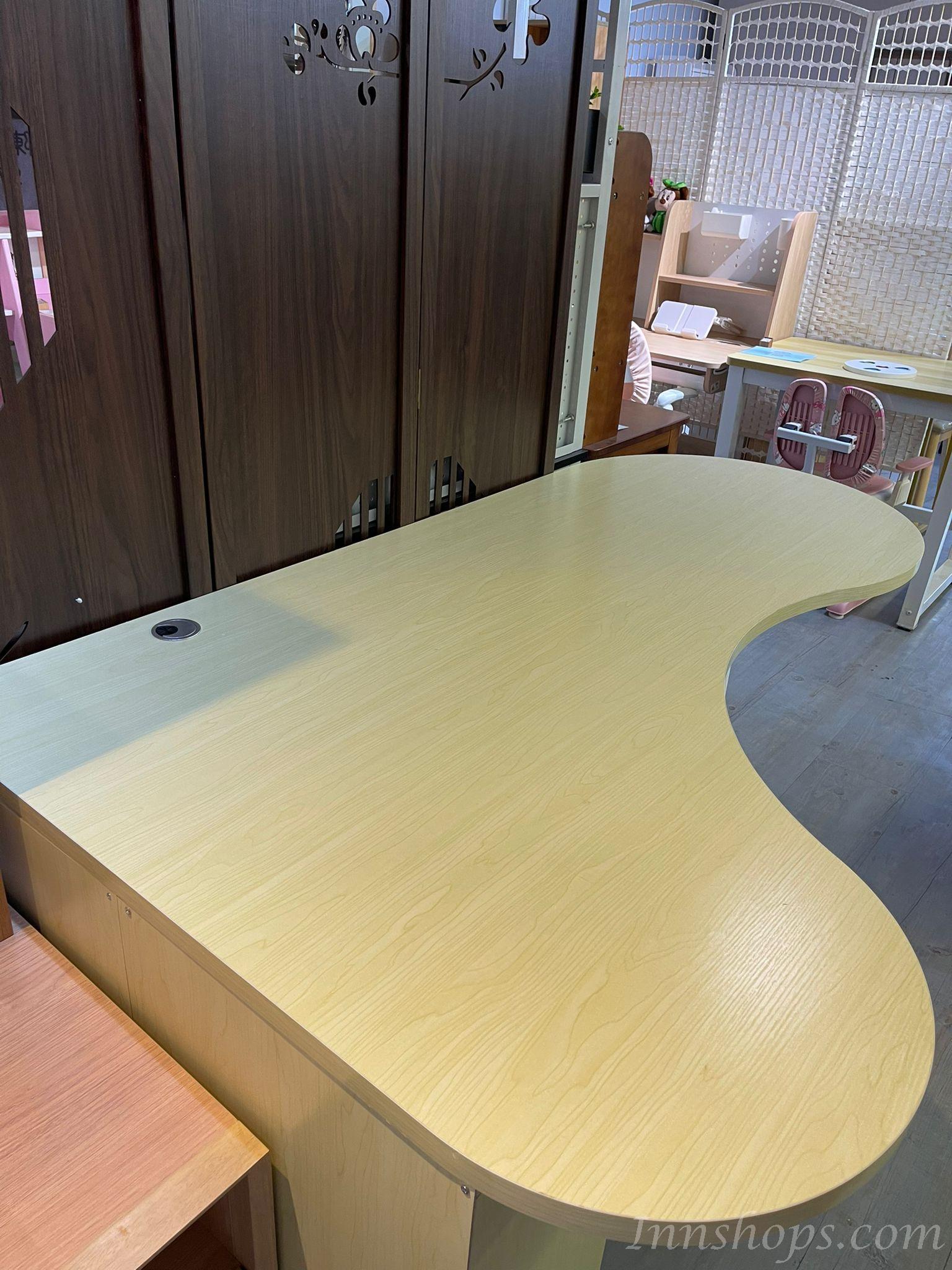 (陳列品一張$999,160cm白楓色) 時尚系列學校家具 轉角電腦桌 帶書架櫃組合書台 100/120/140/160cm (IS8438)