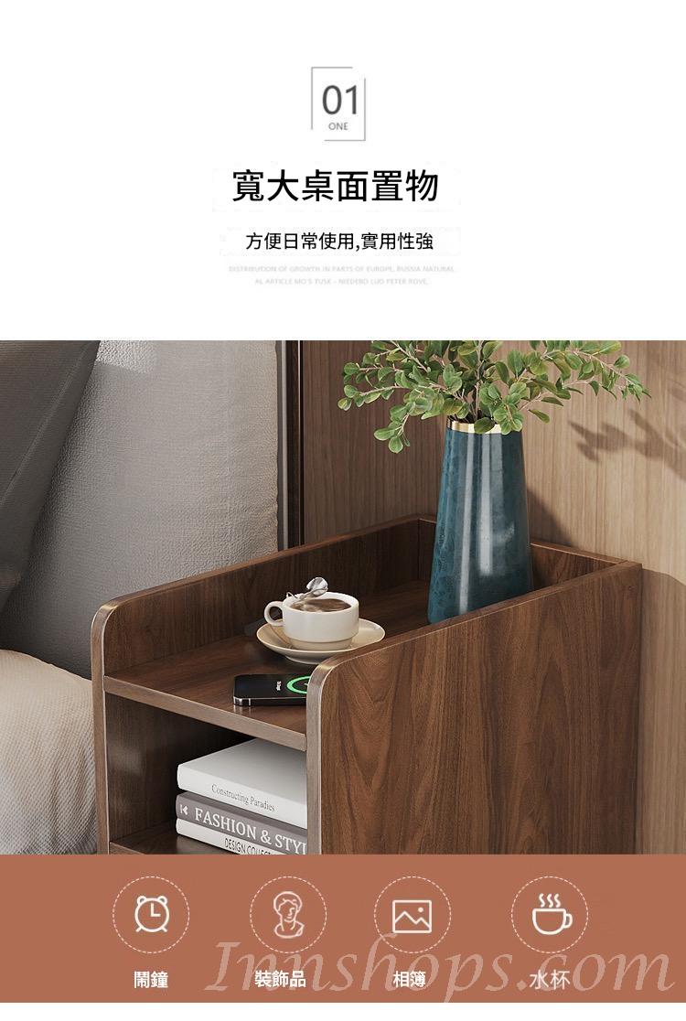 時尚系列 超窄迷你小型夾縫 有輪帶鎖床頭櫃20/25/30cm(IS8247)