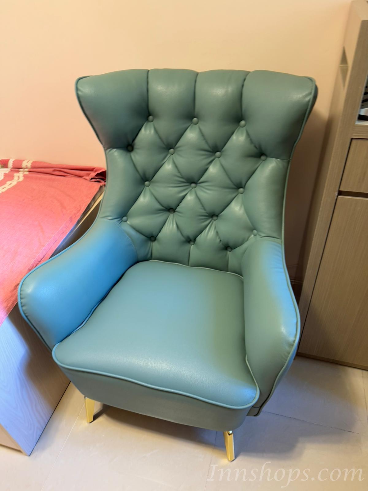 超纖皮薄輕奢單人美式梳化 休閒高背老虎椅*70cm (IS8285)