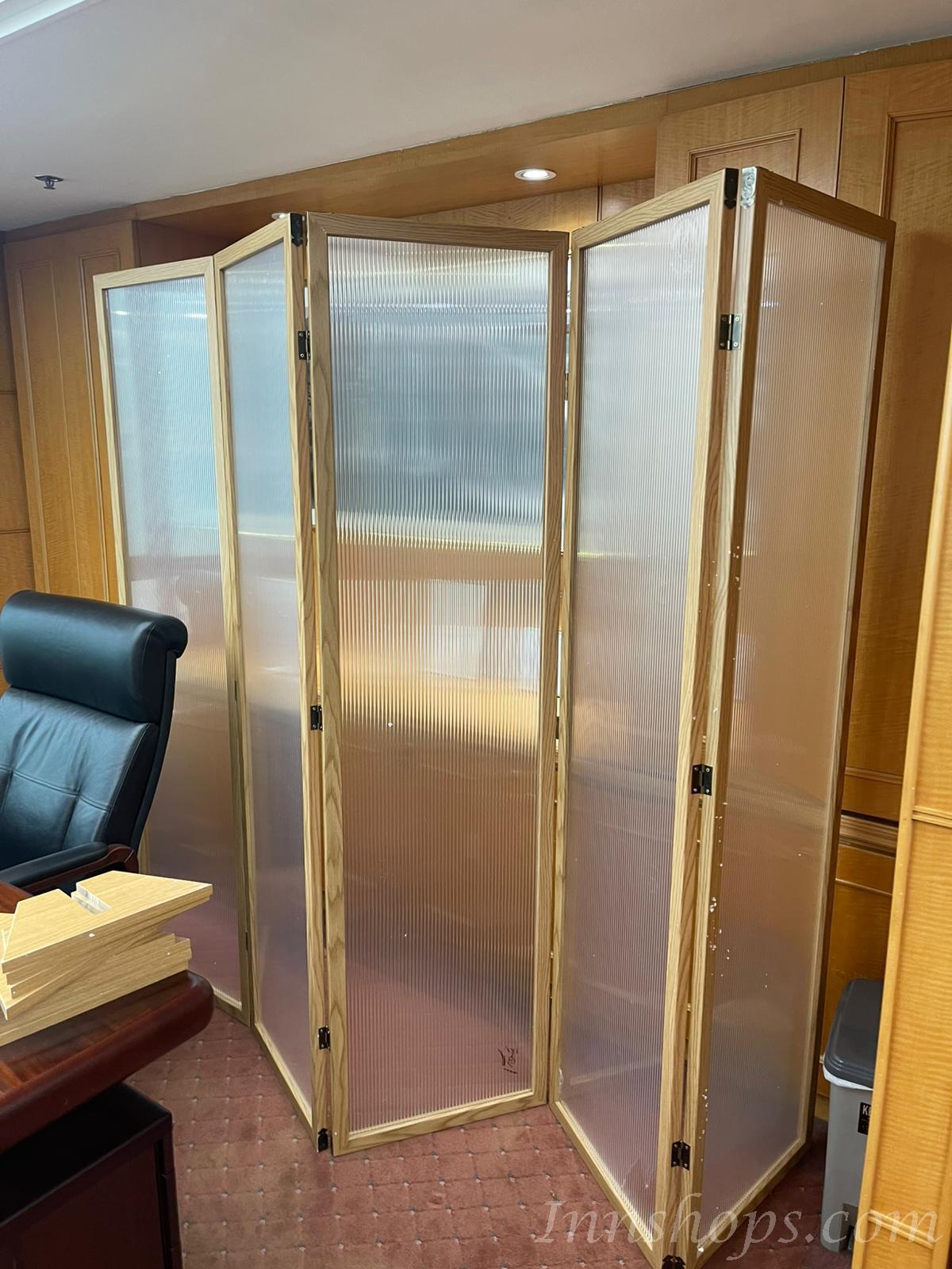 日式實木 仿長虹玻璃 屏風 玄關茶室 客廳屏風 80cm/100cm/120cm/150cm/180cm/160cm/200cm/240cm*2.5cm*180cm/190cm (IS9197