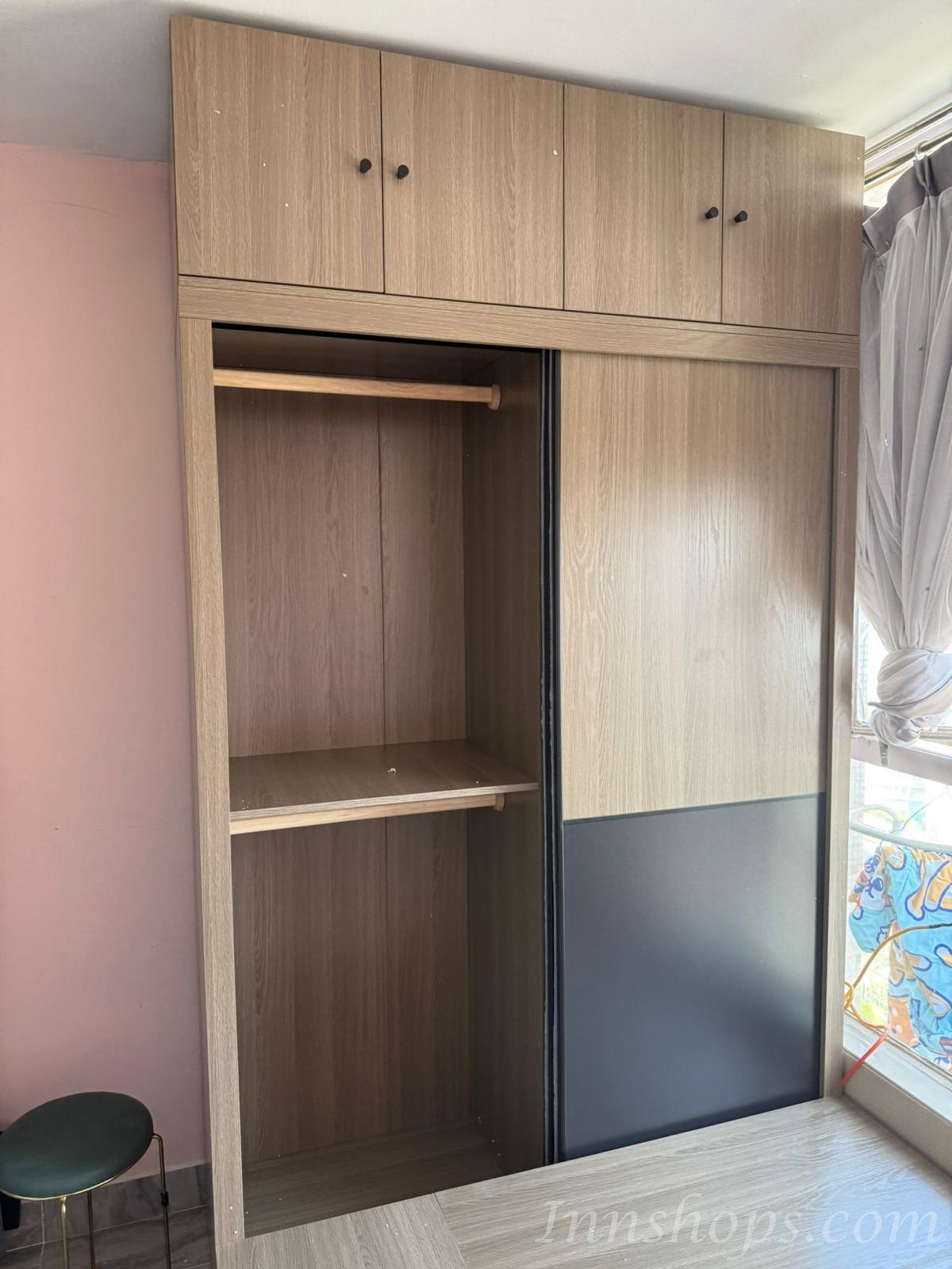 北歐摩登系列 趟門衣櫃床 榻榻米床*120cm/135cm/150cm/180cm (IS9215)