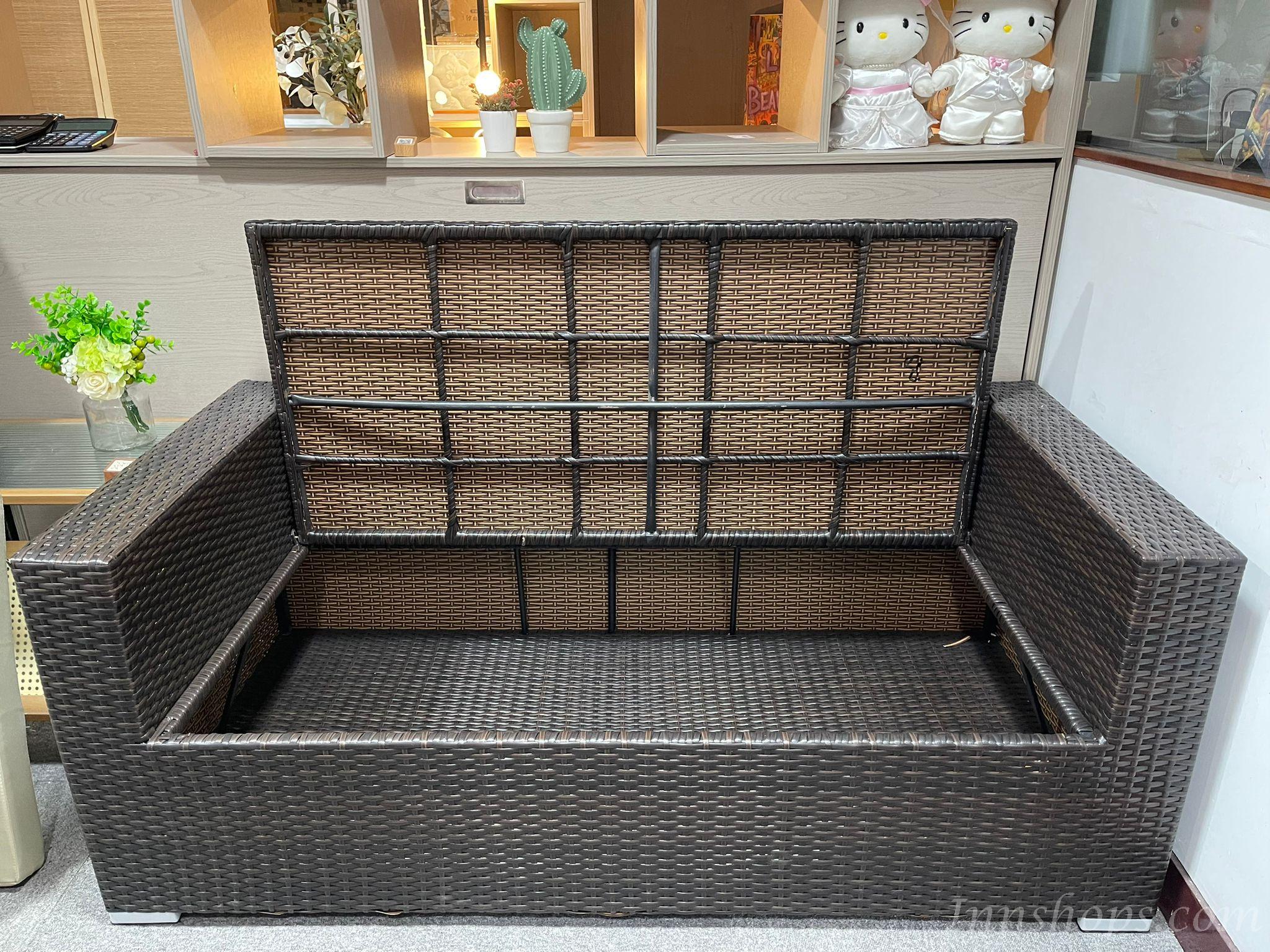 戶外傢俱 藤製儲物梳化 (IS7413)