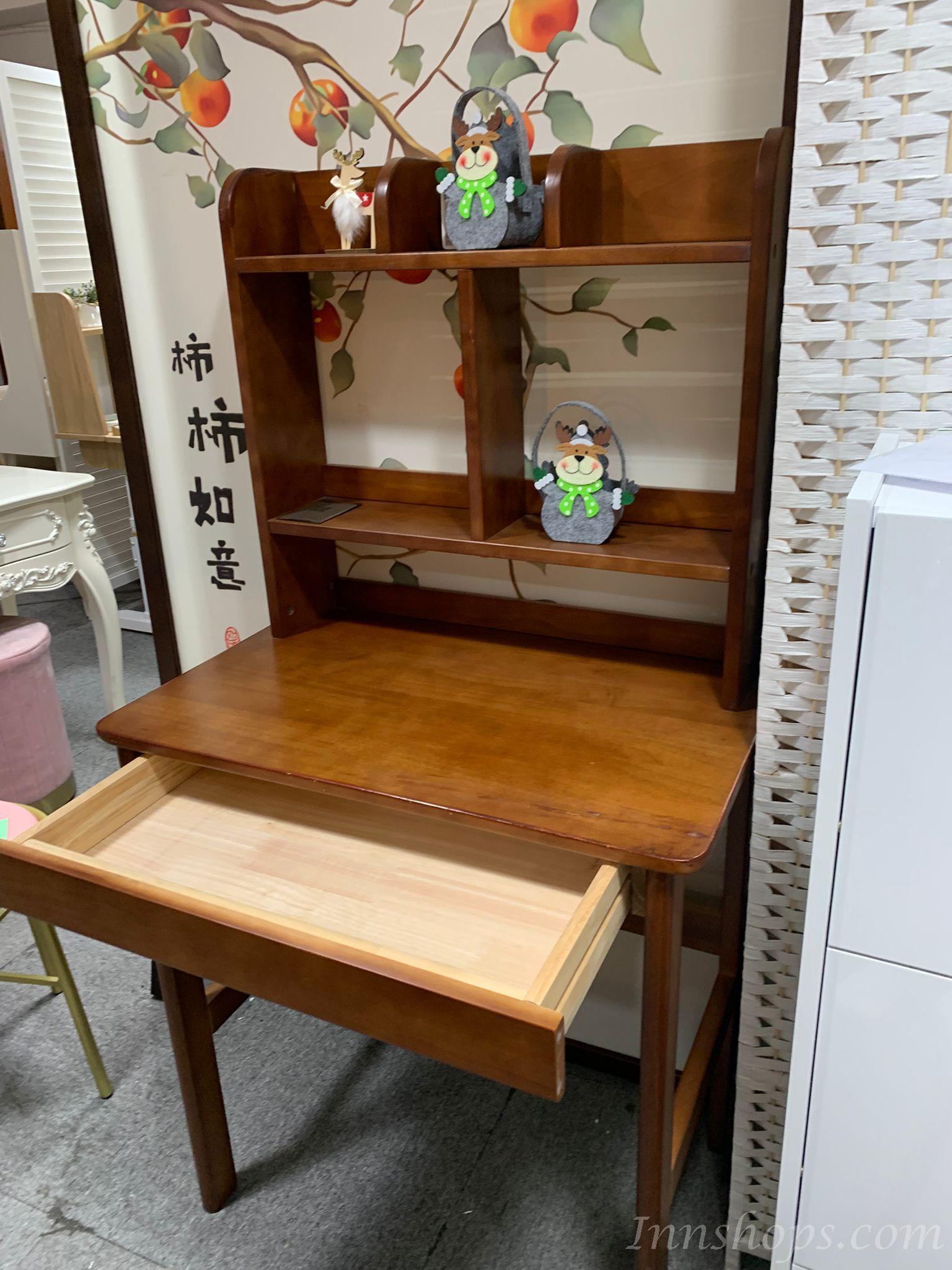 日式橡木系列 實木書架連書枱 60cm/70cm/80cm (IS0651)
