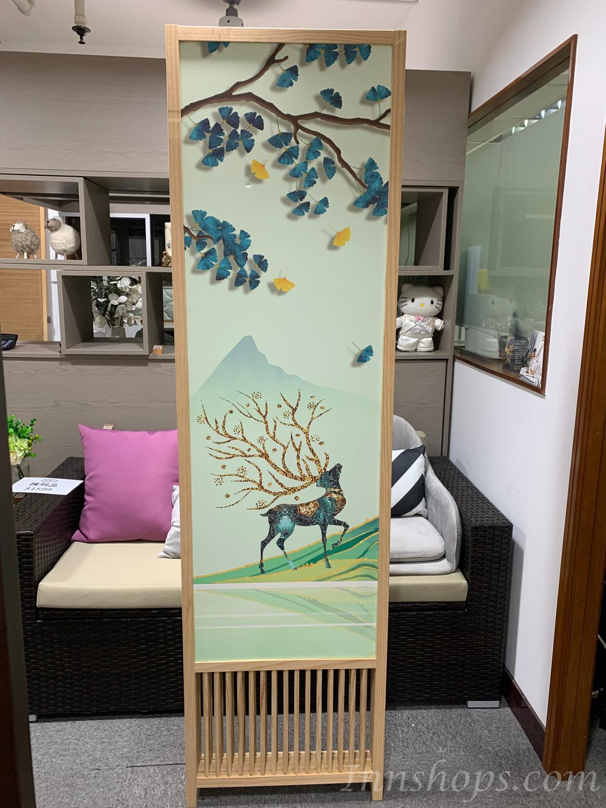 中式實木屏風隔斷可移動折疊客廳書房辦公室*50cm（IS8011）
