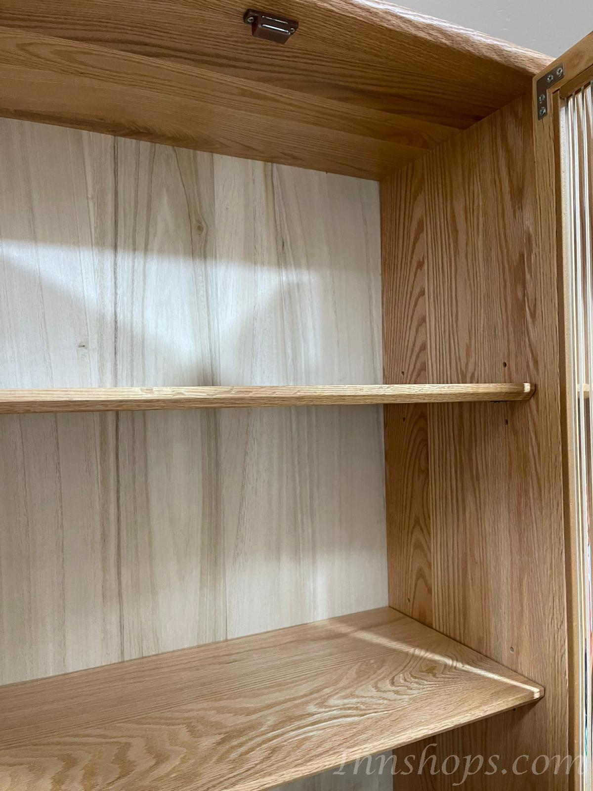 北歐實木紅橡木系列 玻璃門書櫃 書架 展示櫃組合櫃 40/45/60/70/80/90cm (IS813